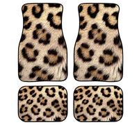 SEANATIVE Lot de 4 tapis de sol avant et arrière avec imprimé léopard - Pour intérieur de voiture