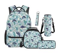 SEANATIVE Lot de 5 sacs à dos étanches avec sac à déjeuner et trousse à crayons, Camouflage Chasse Pêche, Sac à dos tyrolien