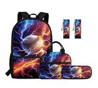 SEANATIVE Lot de 5 sacs à dos légers pour enfants de 43,2 cm, Baseball Fire Lightning, Sac à dos tyrolien