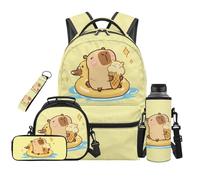 SEANATIVE Lot de 5 sacs à dos pour filles de 9 à 12 ans, 43,2 cm, Capybara jaune, Sac à dos tyrolien