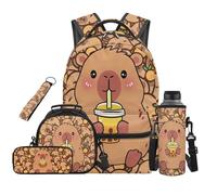 SEANATIVE Lot de 5 sacs à dos pour filles de 9 à 12 ans, 43,2 cm, Capybara marron, Sac à dos tyrolien