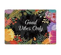SEANATIVE Paillasson d'entrée pour terrasse, jardin, garage, porte d'entrée - Design « Good Wish Only » - Tapis carré fin - 40 x 60 cm