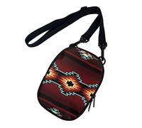 SEANATIVE Petit sac à bandoulière léger et décontracté pour téléphone portable, sac à main pour femmes, hommes, filles, enfants, Géométrique aztèque rouge, Taille unique