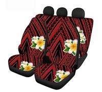 SEANATIVE Polynésienne Tribes Plumeria Housses de siège avant et arrière universelles pour voiture, camion, camionnette, SUV et berline