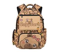 SEANATIVE Sac à dos de 43,2 cm pour enfants, cartable 600D pour l'école primaire, Bow Capybara, Sac à dos tyrolien