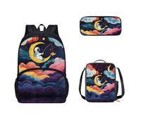 SEANATIVE Sac à dos d'école 3 pièces avec boîte à déjeuner et trousse à crayons pour enfants - Sac à dos d'école de 43,2 cm, Astronaute.