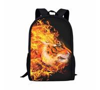 SEANATIVE Sac à dos léger pour adolescentes, filles, garçons, école primaire, sac à livres pour enfants, Tigre du feu.