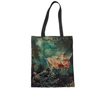 SEANATIVE - Sac à provisions en toile de coton - Sac à provisions - Art classique - Fragonard - Imprimé balançoire - Pour filles et femmes - Travail quotidien