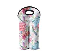 SEANATIVE Sac à vin en néoprène léger pour 2 bouteilles de vin, Aquarelle Colibri Fleur, Organiseur de sac