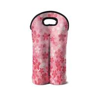 SEANATIVE Sac fourre-tout en néoprène pour 2 bouteilles de vin, sac de transport de champagne portable, floraison violette, Organiseur de sac