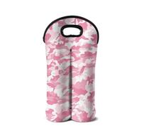 SEANATIVE Sac fourre-tout en néoprène pour 2 bouteilles de vin, sac de transport de champagne portable, Rose camouflage, Organiseur de sac
