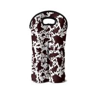 SEANATIVE Sac fourre-tout en néoprène pour 2 bouteilles de vin, sac de transport de champagne portable, Vache marron, Organiseur de sac