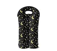 SEANATIVE Sac fourre-tout en néoprène pour 2 bouteilles de vin, sac de transport de champagne portable, Moon Stars, Organiseur de sac