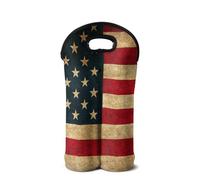 SEANATIVE Sac fourre-tout portable pour bouteille de vin avec poignée de transport pour voyage, fête, camping, Drapeau des USA, Organiseur de sac