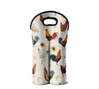 SEANATIVE Sac fourre-tout portable pour bouteille de vin avec poignée pour mariage, anniversaire, maison, Poulet tournesol, Organiseur de sac