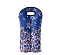 SEANATIVE Sac fourre-tout portable pour bouteille de vin avec poignée pour mariage, anniversaire, maison, Drapeau américain étoiles, Organiseur de sac
