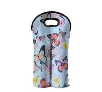 SEANATIVE Sac isotherme portable pour bouteille de vin, bière, champagne, manchon de protection pour les amateurs de vin, Papillon coloré., Organiseur de sac