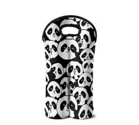 SEANATIVE Sac isotherme portable pour bouteille de vin, bière, champagne, manchon de protection pour les amateurs de vin, Adorable panda, Organiseur de sac