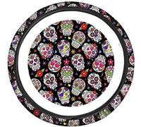 SEANATIVE Sugar Skull Housse de volant antidérapante et confortable en néoprène extensible pour voiture