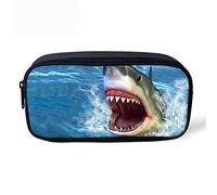 SEANATIVE Trousse à crayons de grande capacité avec motif requin rugissant pour fournitures scolaires et de bureau pour garçons et filles