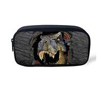 SEANATIVE Trousse à crayons personnalisable avec motif dinosaure - Fournitures scolaires pour garçons et enfants - Grande trousse à maquillage avec fermeture éclair