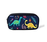 SEANATIVE Trousse de rangement pour crayons - Dinosaure coloré - Portable - Articles de toilette - Fournitures scolaires pour garçons et enfants