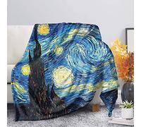 SEANATIVE Van Gogh Couverture réversible ultra douce en flanelle pour femme et fille Motif galaxie étoilée Taille 3XL