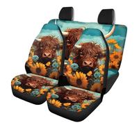 SEANATIVE Yak Sunflower Ensemble complet de housses de siège de voiture avant et arrière respirantes pour la plupart des berlines, SUV, camions