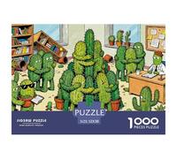 Séance de thérapie de câlin de Cactus Puzzle en Bois Imperméable Puzzles De 1000 Pièces pour Adultes Cadeaux Impossible Jeux De Stimulants