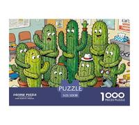 Séance de thérapie par câlin de Cactus Puzzle en Bois Imperméable Puzzles De 1000 Pièces pour Adultes Cadeaux Impossible Jeux De Stimulants