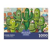 Séance de thérapie par câlin de Cactus Puzzle en Bois Imperméable Puzzles De 1000 Pièces pour Adultes Cadeaux Impossible Jeux Éducatifs