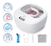 SEANCHEER Nettoyeur Ultrasons 48000Hz Bac Ultrason Sans Fil Rechargeable | 15W | 120ML | Mini Ultrasonic Cleaner Portable | Prothèses Dentaires | Gouttière Dentaire | Retainer | Bijoux | (Blanc)