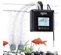 SEAOURA Aérateur portable rechargeable par USB, pompe à air d'aquarium, 2,5 W alimenté par batterie, silencieux, aérateur d'appât vivant réglable à 5 vitesses pour l'extérieur, alimentation d'urgence
