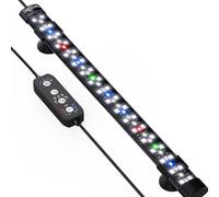 SEAOURA Éclairage LED d'aquarium avec cycle 24/7, lumière d'aquarium avec minuterie, marche/arrêt automatique, spectre complet + 7 couleurs individuelles, 10 niveaux de luminosité (38cm)