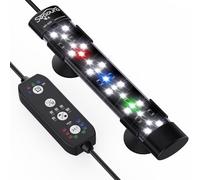 SEAOURA Éclairage LED d'aquarium avec cycle 24/7, lumière d'aquarium avec minuterie, marche/arrêt automatique, spectre complet + 7 couleurs individuelles, 10 niveaux de luminosité (18cm)