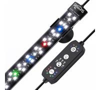 SEAOURA Éclairage LED d'aquarium avec cycle 24/7, lumière d'aquarium avec minuterie, marche/arrêt automatique, spectre complet + 7 couleurs individuelles, 10 niveaux de luminosité (28cm)