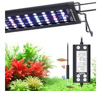 SEAOURA Lampe pour Plantes d'Aquarium avec Détecteur de Température, 45-60cm Spectre Complet Éclairage Bac, Programmable 24/7 Mémoire Extinction, WRGB, 20 Niv. Intensité Aquarium d'Eau Douce