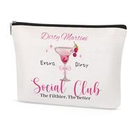 SEAOYOZO Trousse de maquillage inspirante pour le cancer du sein avec nœud rose - Cadeau Martini pour les amateurs de Martini - Trousse de toilette de voyage pour femme, fille, nièce, amie, amie,