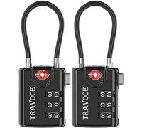 Search Alert Lot de 2 verrous à combinaison approuvés par la TSA pour valise, casier de gym, boîte à outils, sac à dos, lot de 1, 2, 4, 6 et 10 pièces, noir, taille unique