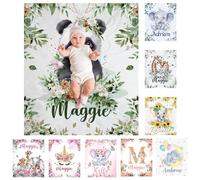SearchI Couverture Bébé Personnalisé avec Nom 130x150cm,Plaid Couverture Bebe Naissance in Flanelle Douce et Douillette pour Landaus Berceau,Cadeaux d'anniversaire Personnalisés(Panda)