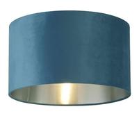 Searchlight Lighting Abatjour velours Bleu avec interieur argente Diam 38cm