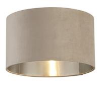 Searchlight Lighting Abatjour velours Taupe avec interieur argente Diam 38cm