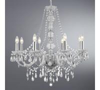 Searchlight Lustre Marie Therese, dimmable, transparent, Salon / Salle à manger, Matière Plastique, Lustre