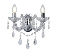 Searchlight Marie Therese 399-2 Applique murale baroque 2 chandeliers - Finition chrome