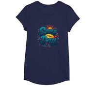 Seas The Day, croisière Amusante, Vacances Nautiques, océan, Soleil T-Shirt, Fille, Bleu Marine, L