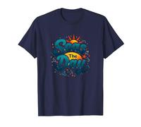Seas The Day, croisière Amusante, Vacances Nautiques, océan, Soleil T-Shirt, Homme, Bleu Marine, XXL