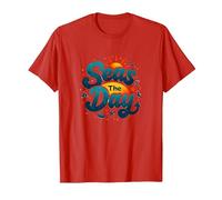 Seas The Day, croisière Amusante, Vacances Nautiques, océan, Soleil T-Shirt, Homme, Rouge, M