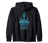 Seas The Day Funny Nautical Ocean Pun Summer Sweat à Capuche