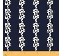 Seasailor Knot Pattern Outdoor Tissus au Metre, Mer Adventure thème Tissu 92x150cm chaise, Mer nature Tissu Home DIY Project couture, taille 5, bleu marine
