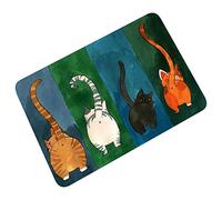 Seasaleshop Tapis d Entree Interieur, Paillasson D'entrée Antidérapant Tapis D'entrée Intérieur Ou Extérieur, Patron De Chat, Tapis De Porte Rectangulaire, Tapis Chat ase en PVC, 40X60cm